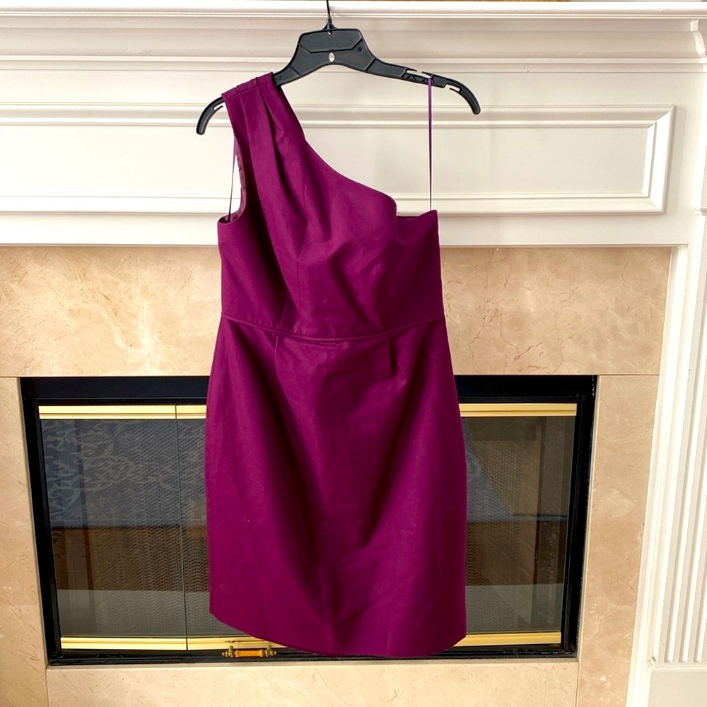 NWT J. Crew maroon one shoulder dress size 8